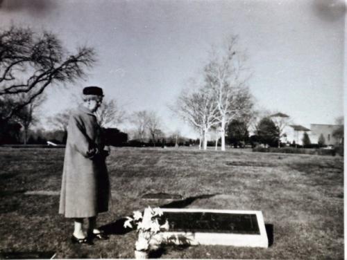 Anna Waag at Edward's grave -1964 