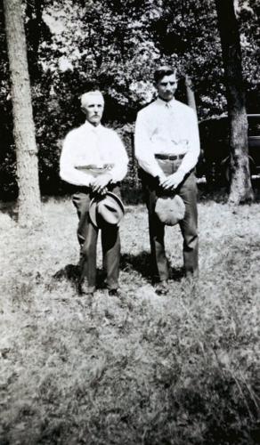 Henry Brauer and Ed Waag on trip to Waag farm in South Dakota