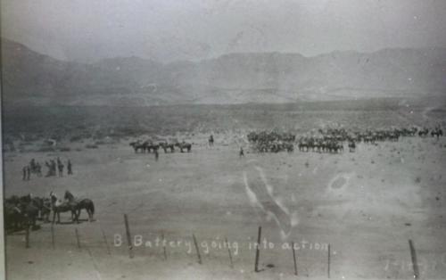 Carl  Beckman - WW1 - B Battery going into action 